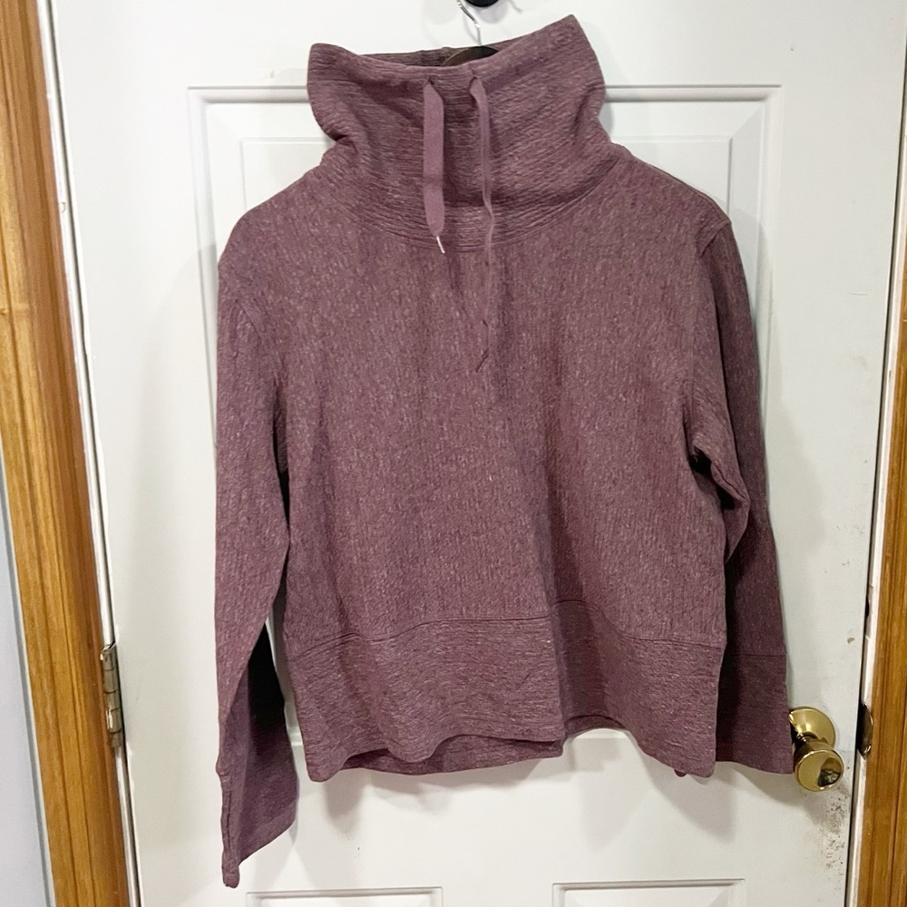 RBX Faith Cowl Neck Textured Pullover Women's Size‎ Medium Mauve Casual Yoga